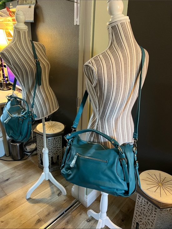 Urban Expressions Handbags - NWT. Urban Expressions, Teal Shoulder Bag &/or crossbody, Luxury Vegan Leather